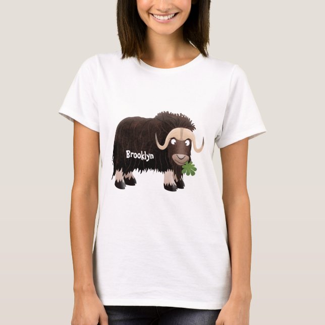 Funny musk ox cartoon illustration T-Shirt (Front)