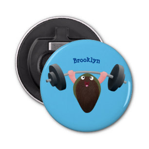 Funny mussel working out cartoon illustration bottle opener