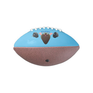 Funny mussel working out cartoon illustration football