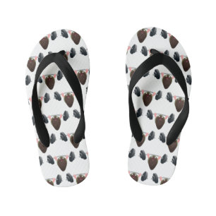 Funny mussel working out cartoon illustration kid's thongs