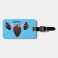 Funny mussel working out cartoon illustration