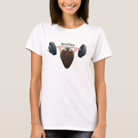 Funny mussel working out cartoon illustration
