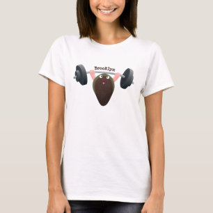 Funny mussel working out cartoon illustration  T-Shirt