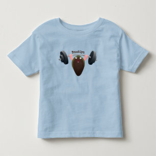 Funny mussel working out cartoon illustration toddler T-Shirt
