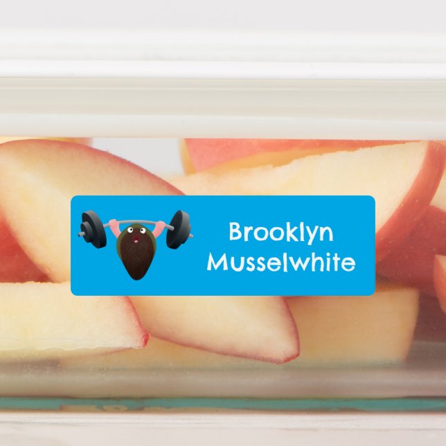 Funny mussel working out cartoon personalised (Affixed)