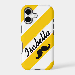 FUNNY MUSTACHE YELLOW STRIPES