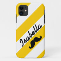 FUNNY MUSTACHE YELLOW STRIPES