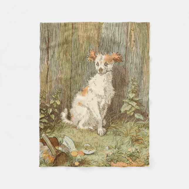 Funny mutt puppy fleece blanket - Caldecott - 1877 (Front)