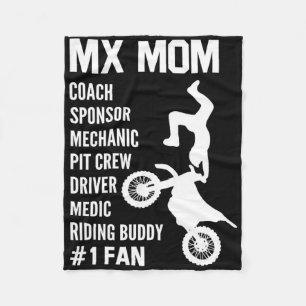 Funny Mx Mum Dirt Bike Motocross Riding Buddy Moth Fleece Blanket