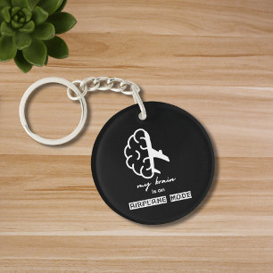 Funny My Brain is on Aeroplane Mode Coworker Simpl Key Ring