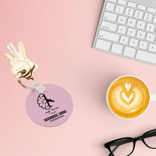 Funny My Brain is on Aeroplane Mode Coworker Trave Key Ring