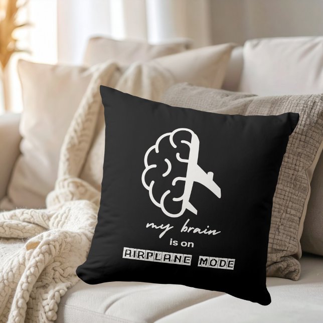 Funny My Brain is on Airplane Mode Coworker Simple Cushion (Creator Uploaded)