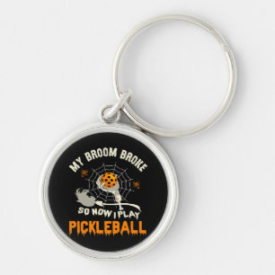 Funny My Broom Broke So Now I Play Pickleball Key Ring
