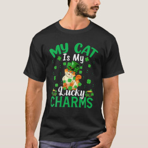 Funny My Cat Are My Lucky Charms Cat St Patrick's T-Shirt
