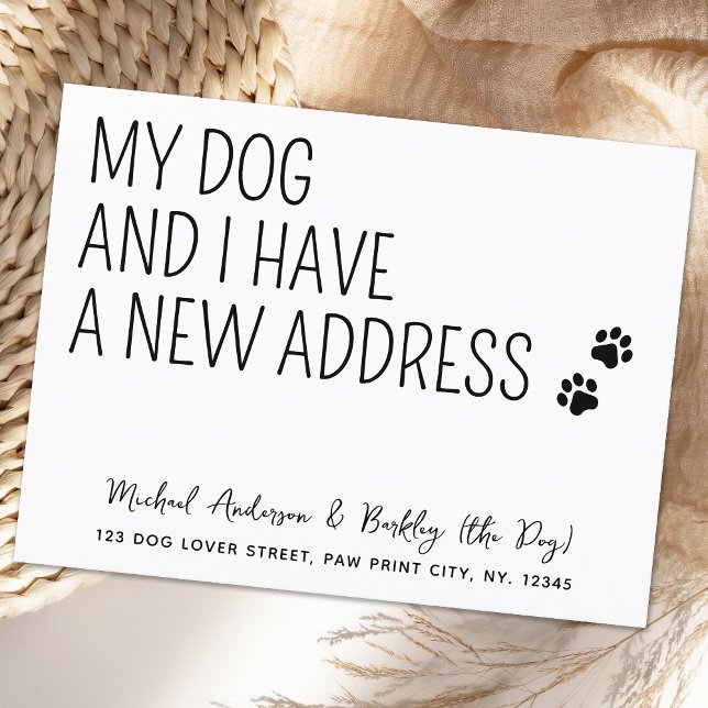 Funny My Dog and I New Address Modern Pet Moving Postcard (Creator Uploaded)