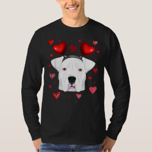 Funny My Dog Is My Valentine Hearts Love Pitbull D T-Shirt