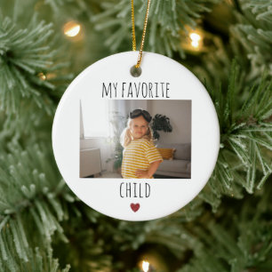 Funny My Favorite Child 2 Photo Custom Ceramic Ornament