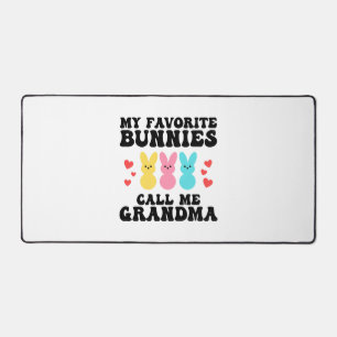 Funny My Favourite Bunnies Call Me Grandma Mother Desk Mat