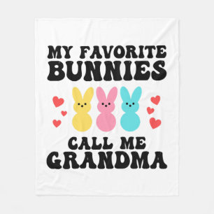 Funny My Favourite Bunnies Call Me Grandma Mother Fleece Blanket