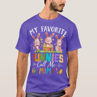 Funny My Favourite Bunnies Call Me Mimi Family Eas T-Shirt