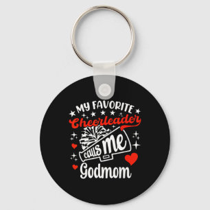 Funny My Favourite Cheerleader Calls Me Godmom Che Key Ring