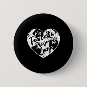 Funny My Favourite Player Calls Me Gaga Soccer Hea 6 Cm Round Badge