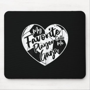 Funny My Favourite Player Calls Me Gaga Soccer Hea Mouse Pad