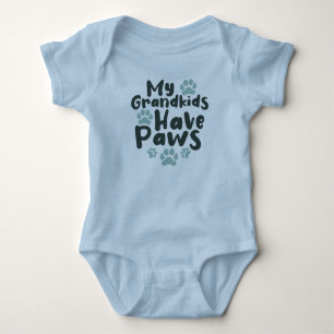 Funny My Grandkids Have Paws, Cute Dog Cat Owner Baby Bodysuit