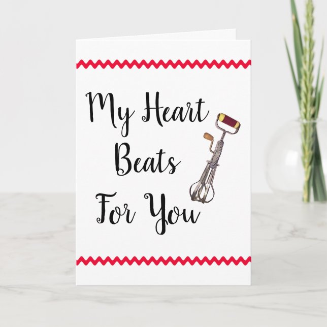 Funny My Heart Beats For You Valentine's Day Card (Front)