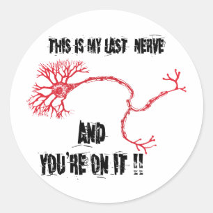 Funny My Last Nerve Classic Round Sticker