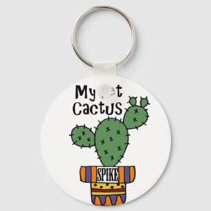 Funny My Pet Cactus Spike Cartoon Key Ring
