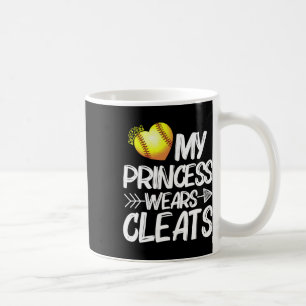Funny My Princess Wears Cleats Gift For Softll Mom Coffee Mug