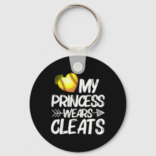 Funny My Princess Wears Cleats Gift For Softll Mom Key Ring