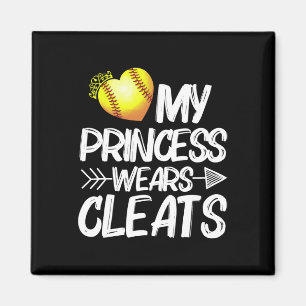 Funny My Princess Wears Cleats Gift For Softll Mom Magnet