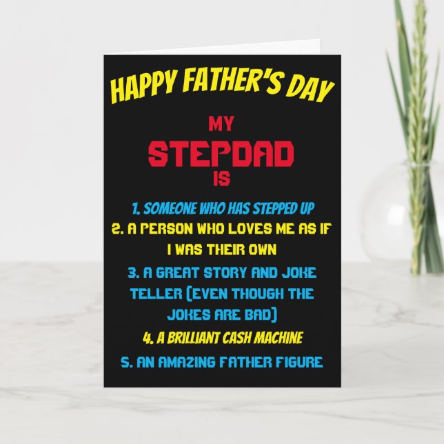 Funny My Stepdad Quote Father's Day Card (Front)