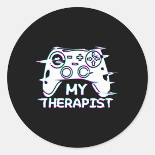 Funny My Therapist Gaming Classic Round Sticker