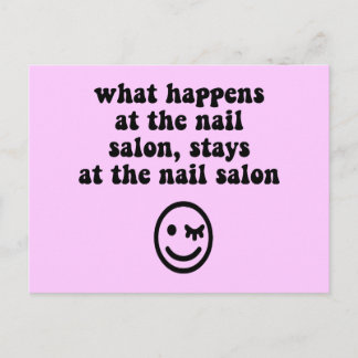 Funny nail salon postcard