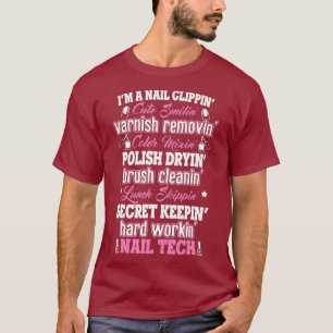 Funny Nail Tech T Shirt for Women Men Nail