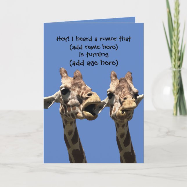 Funny Name and Age Customisable Birthday Card (Front)