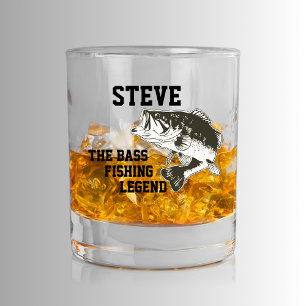 Funny Name Bass Largemouth Bass Legend Sports Whiskey Glass