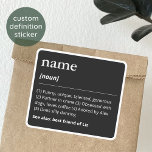 Funny Name Definition Dictionary Word Black<br><div class="desc">Create a truly unique and meaningful gift with our custom definition sticker! This personalised dictionary sticker lets you define any word or name in a minimalist and stylish aesthetic. It’s a fun and thoughtful way to capture the essence of a family name, a pet’s name, a meaningful word, or an...</div>