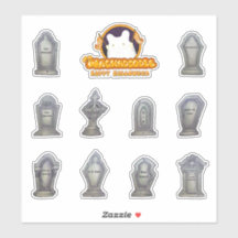 Funny Name Gravestones Sticker Sheet for Halloween
