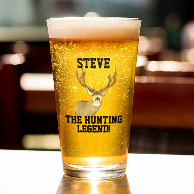 Funny Name Hunting Legend Mule Deer Antlers Glass (Creator Uploaded)