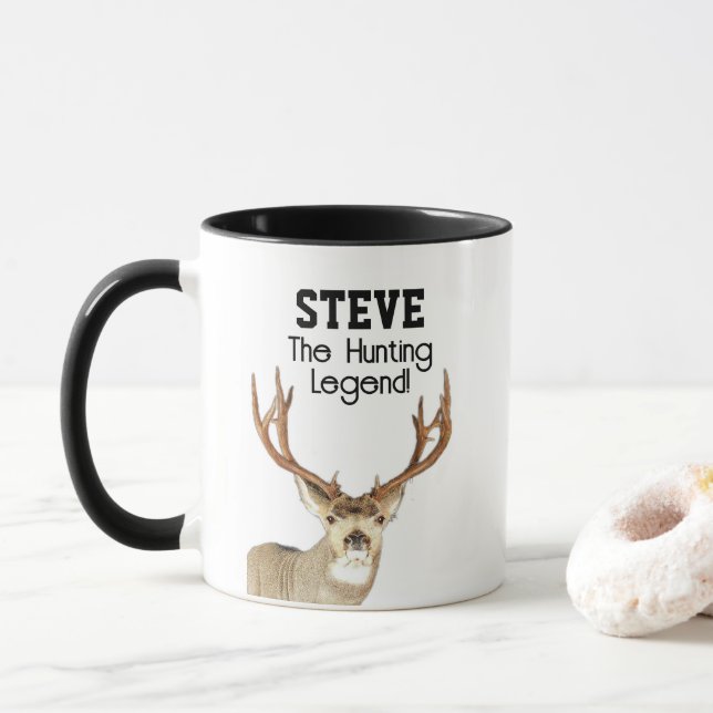 Funny Name Mule Deer Hunting Legend Sports  Mug (With Donut)
