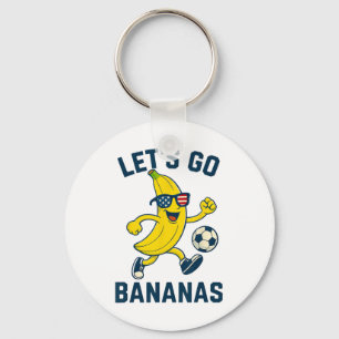 Funny Nana Soccer Cartoon Kicking Ll Usa Flag Gles Key Ring