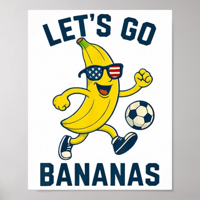 Funny Nana Soccer Cartoon Kicking Ll Usa Flag Gles Poster (Front)
