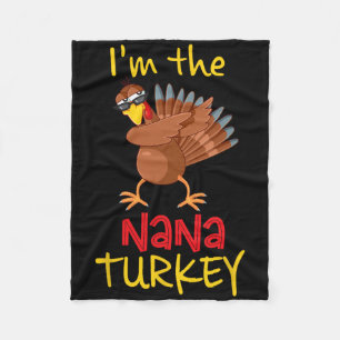 Funny Nana Turkey Matching Family Group Thanksgivi Fleece Blanket