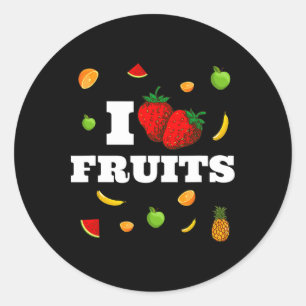 Funny Nana Watermelon Strawberry I Love Fruits Classic Round Sticker