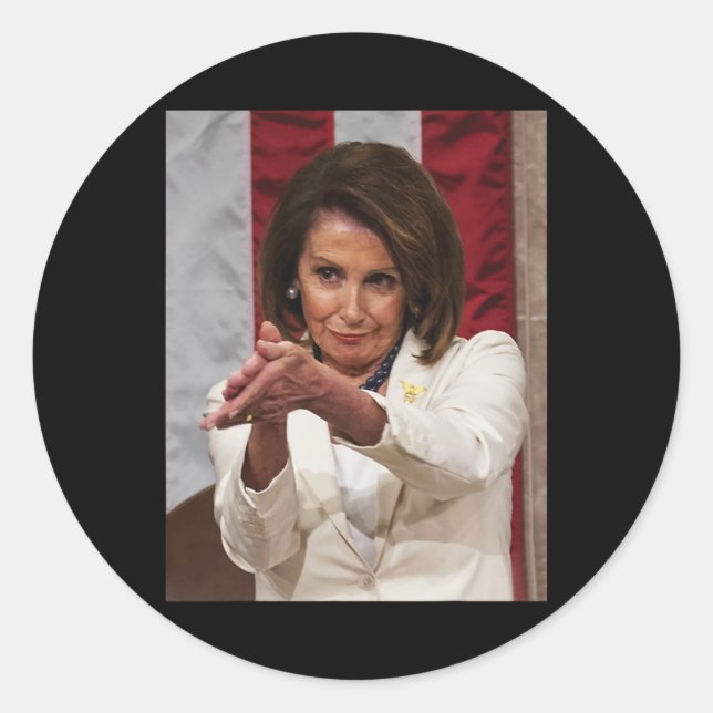 Funny Nancy Pelosi Clap Back Anti Trump Meme Tee  Classic Round Sticker (Front)