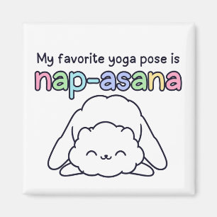 Funny "Nap-asana" Sleepy Cloud Yoga Pose Magnet